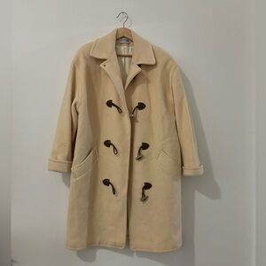Vintage Ivory Wool Coat size L/XL